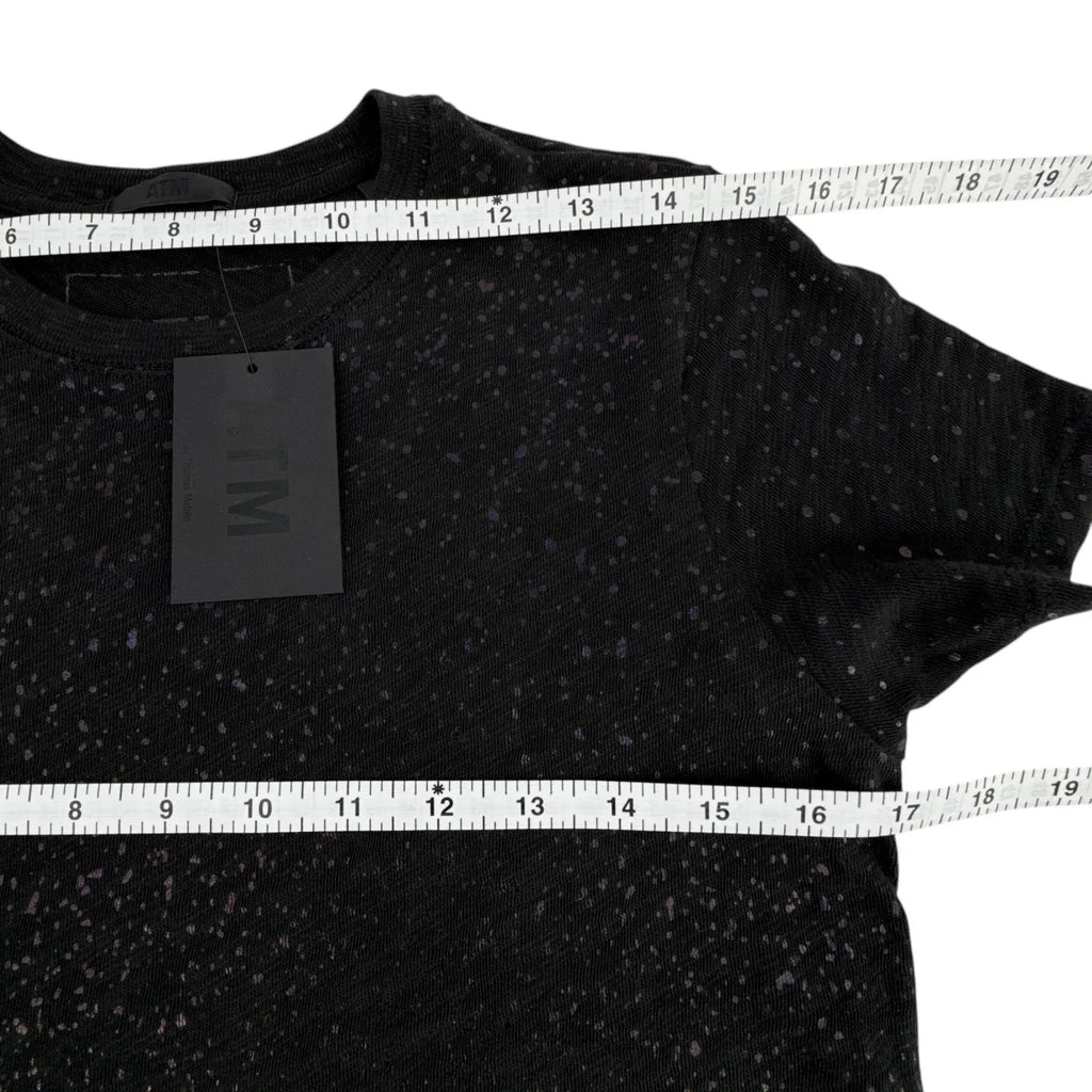 ATM Anthony Thomas Melillo Slub Jersey Schoolboy Tee with Metallic Foil Black S - flyKAMP