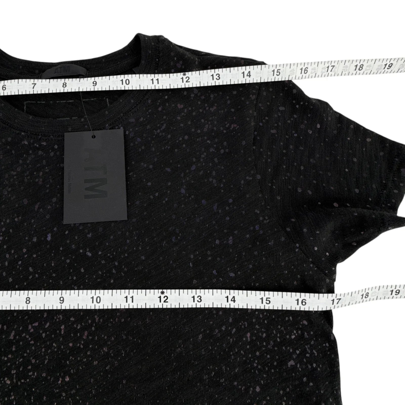 ATM Anthony Thomas Melillo Slub Jersey Schoolboy Tee with Metallic Foil Black S - flyKAMP
