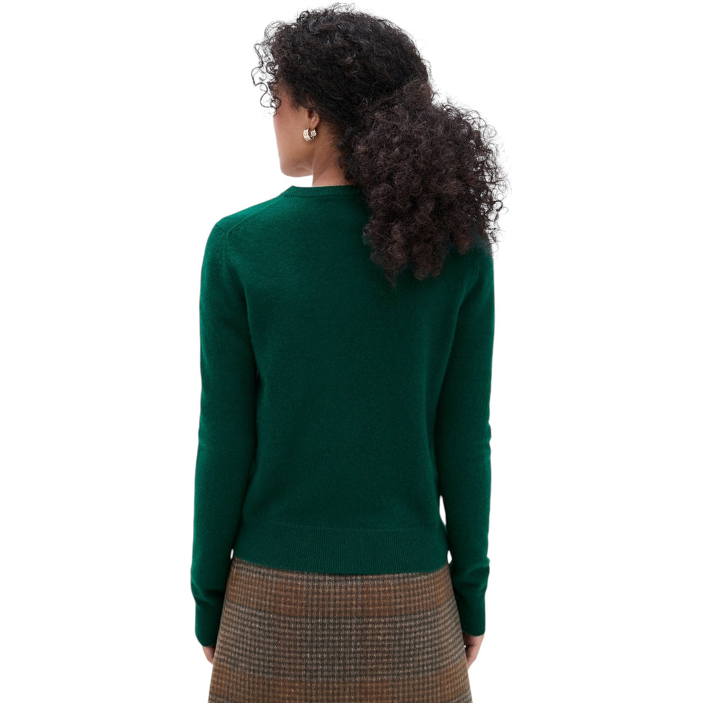 LINGUA FRANCA Do Not Disturb Cashmere Crewneck Sweater in Hunter M LINGUA FRANCA