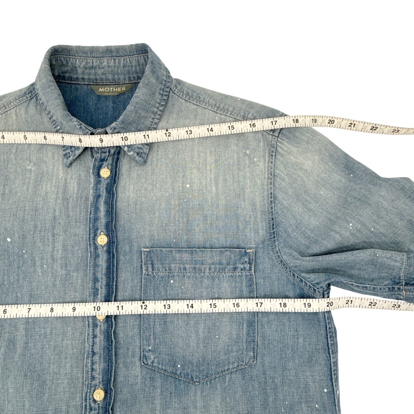 MOTHER Short Sleeve Frenchie Frayed Hem in Fixed S
