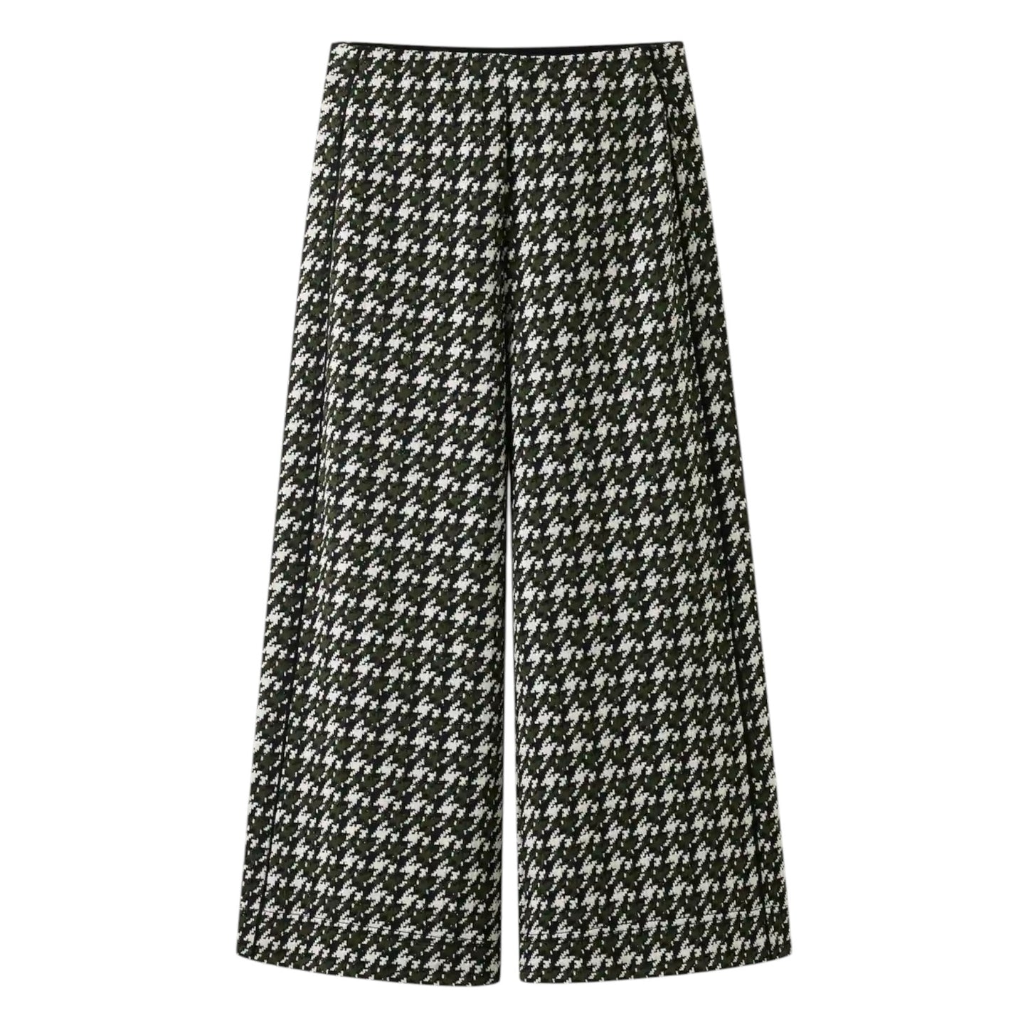 ME+EM Houndstooth Wide Leg Crop Pant Jacquard Ponte Jersey Tailoring 2|XS