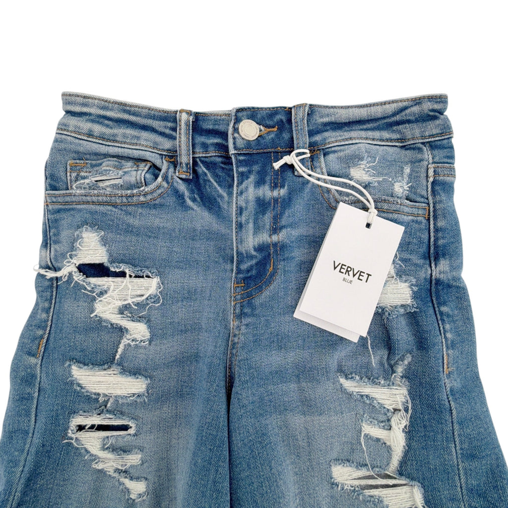VERVET by Flying Monkey High Rise Double Cuff Shorts in Exactly Like You XS Vervet
