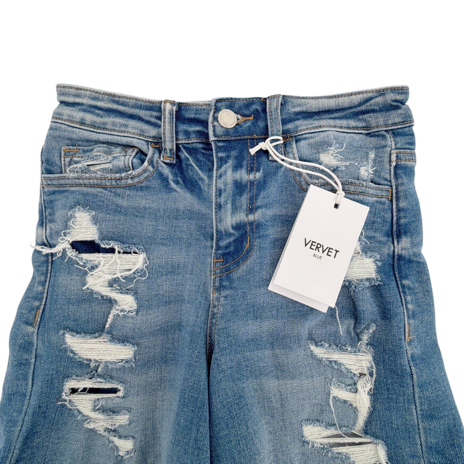VERVET by Flying Monkey High Rise Double Cuff Shorts in Exactly Like You XS Vervet