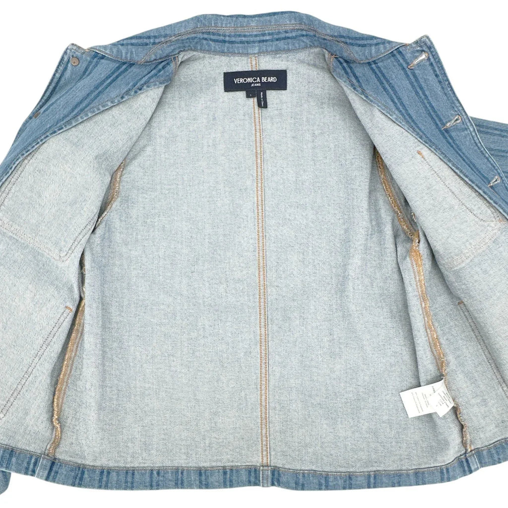VERONICA BEARD Dahl Striped Denim Jacket S - flyKAMP