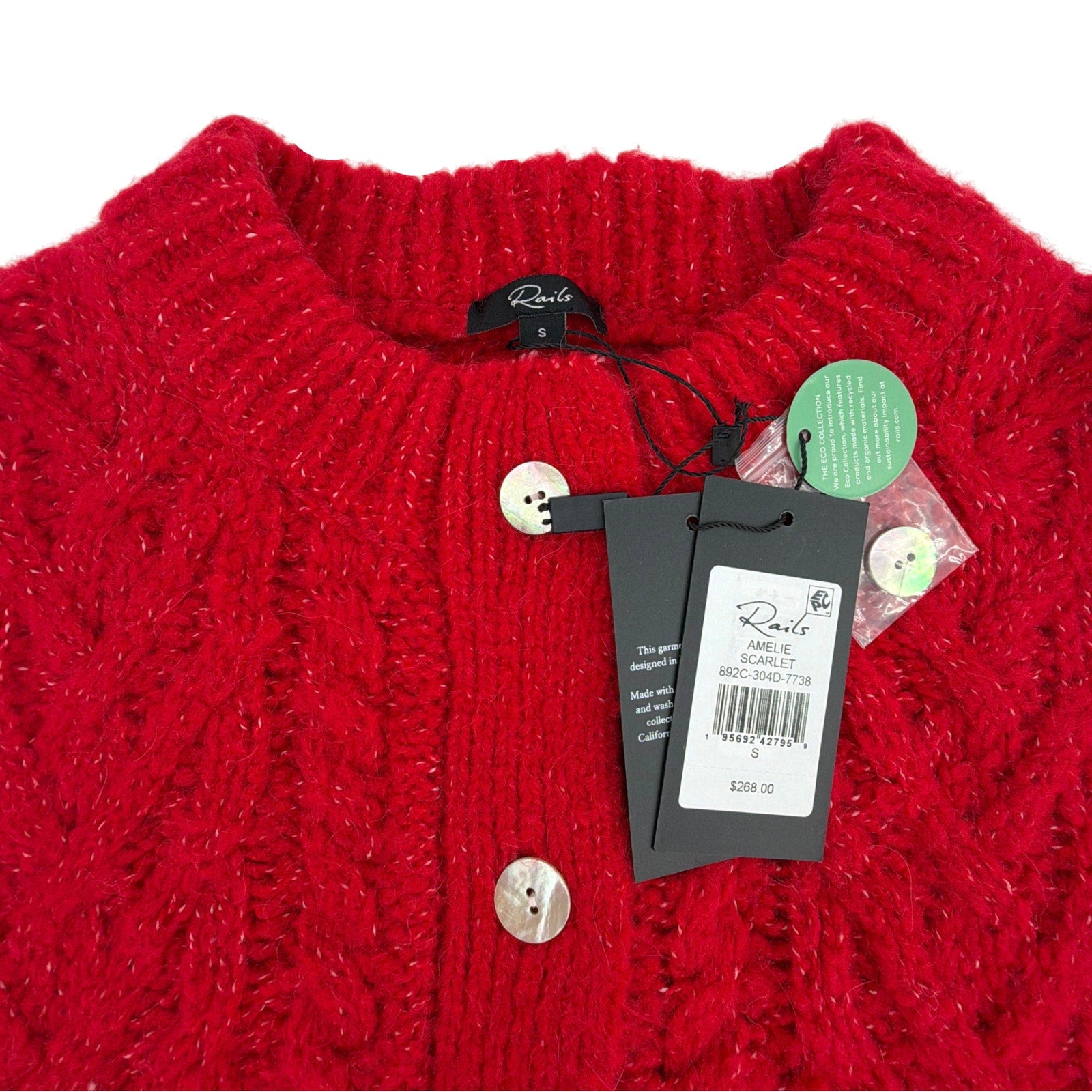 RAILS Amelie Cardigan in Scarlet S Rails