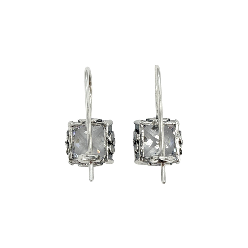 SILPADA Crystal Clear Silver Cubic Zirconia Drop Earrings