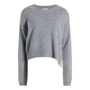CINQ a SEPT Lilliana Embellished Knit Sweater M