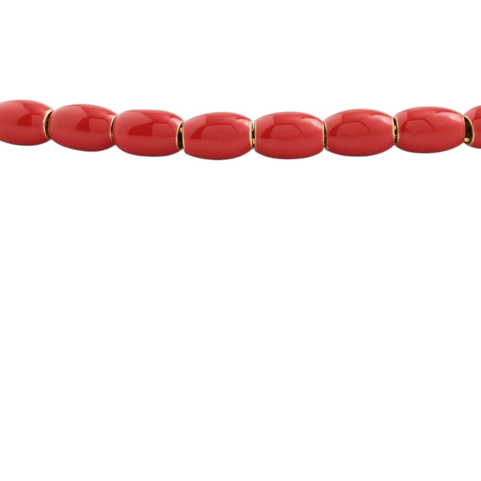CLARE V. Enamel Barrel Chain Bracelet in Poppy Clare V.