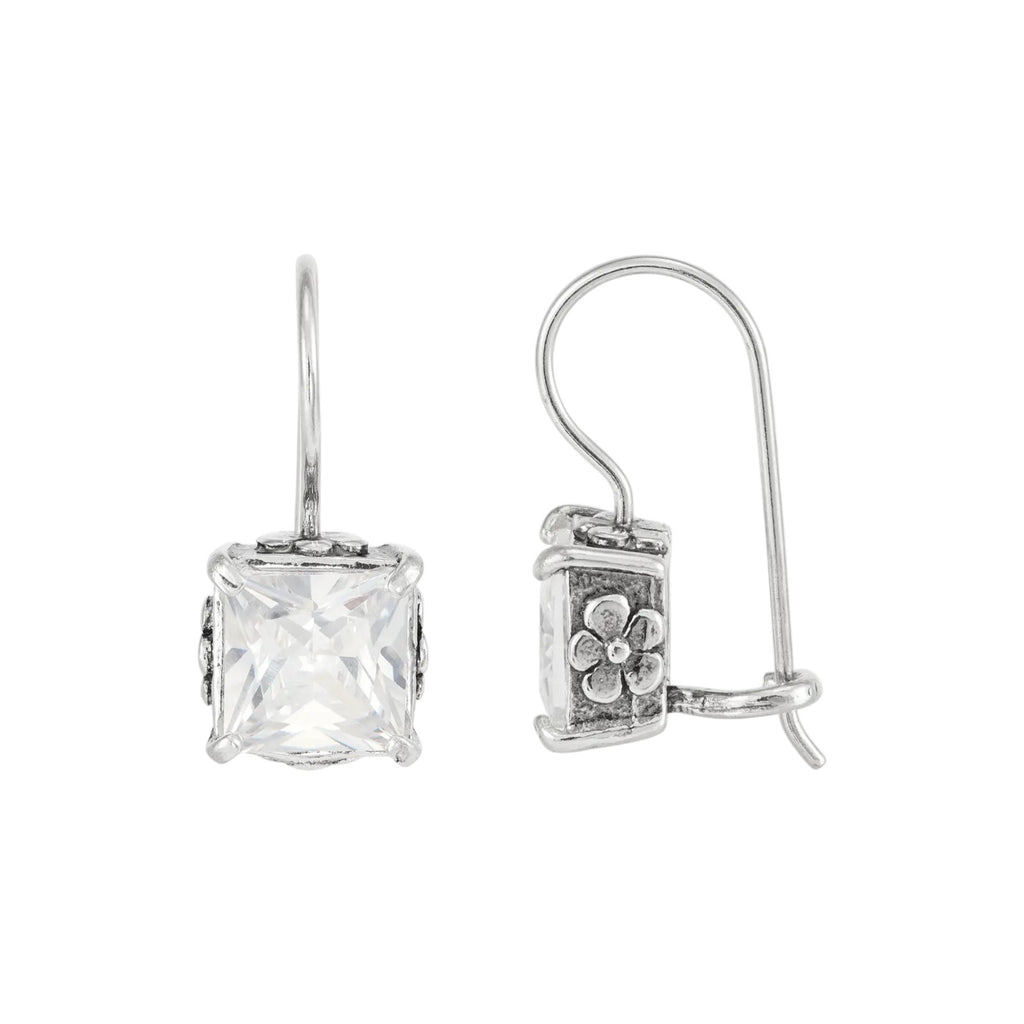 SILPADA Crystal Clear Silver Cubic Zirconia Drop Earrings