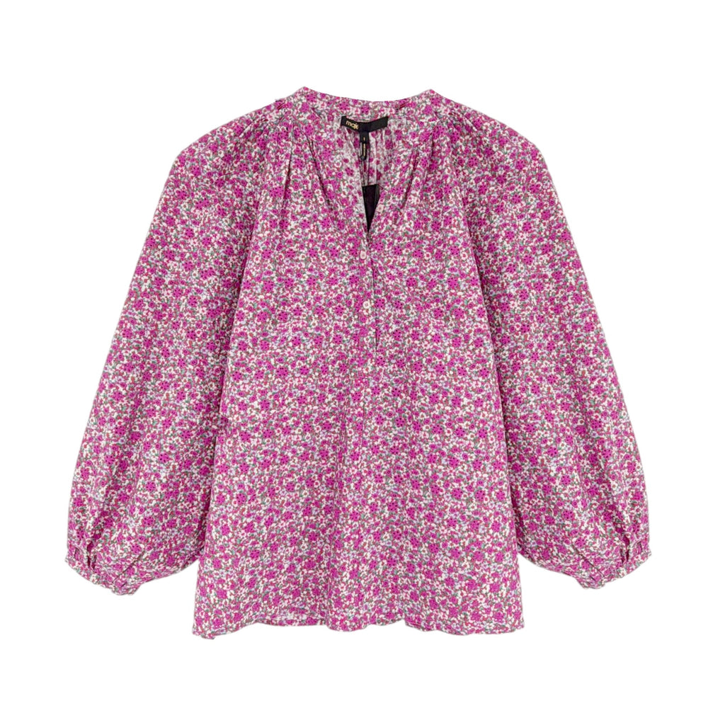 MAJE Floral Print Broderie Anglaise Cotton Blouse 1|S Maje