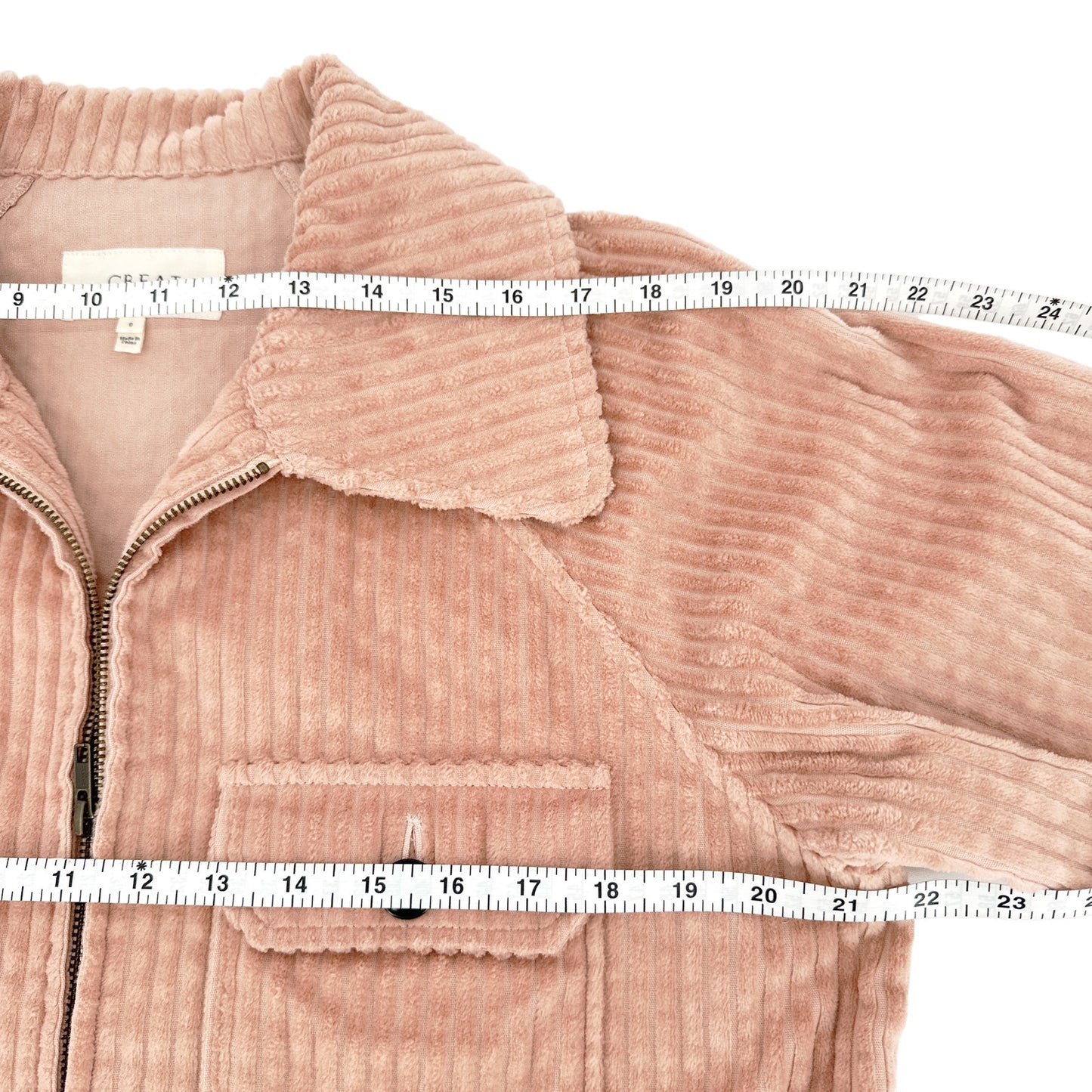 The GREAT. The Boxy Zip Jacket in Blush 0|XS