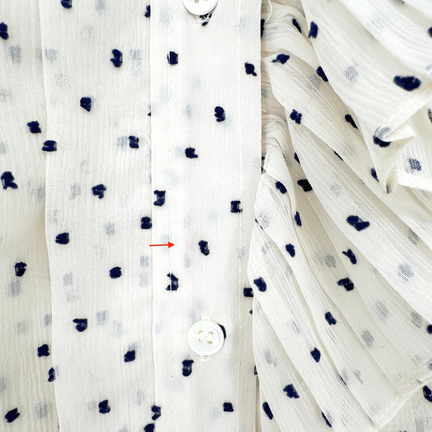 SANDRO Noelle Jabot Detail Swiss Dot Blouse 2|M