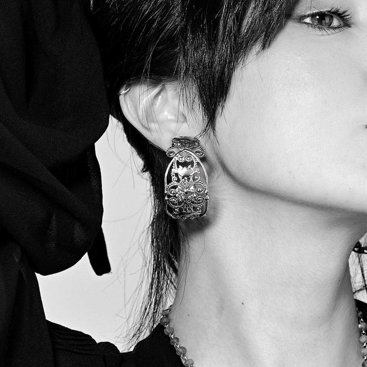 VIRGINS SAINTS & ANGELS VSA Antigua Wide Hoop Post Earrings in Silver