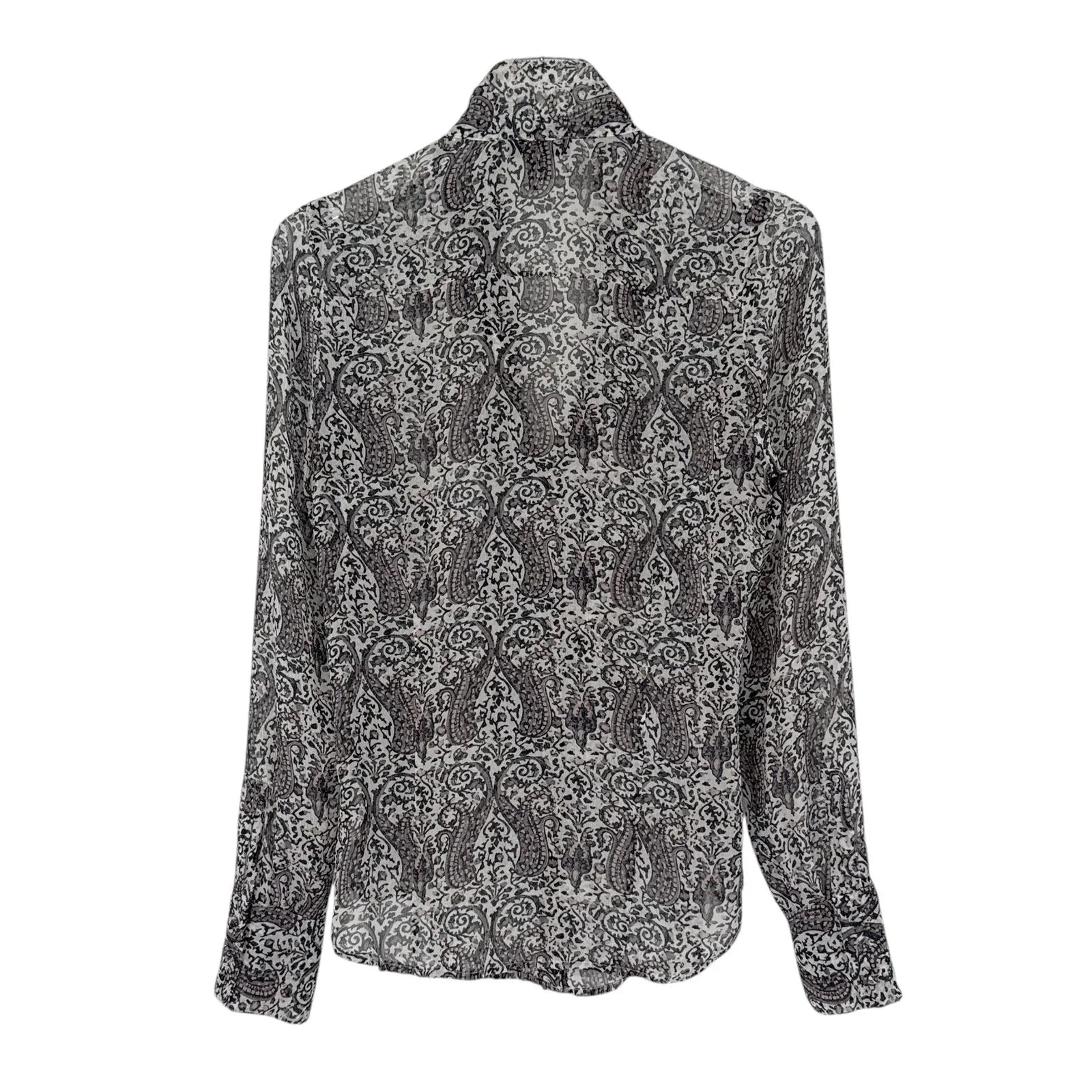 PAIGE Cleobelle Printed Femme Blouse in White/Rabbit/Rose-Santina Pais XS - flyKAMP