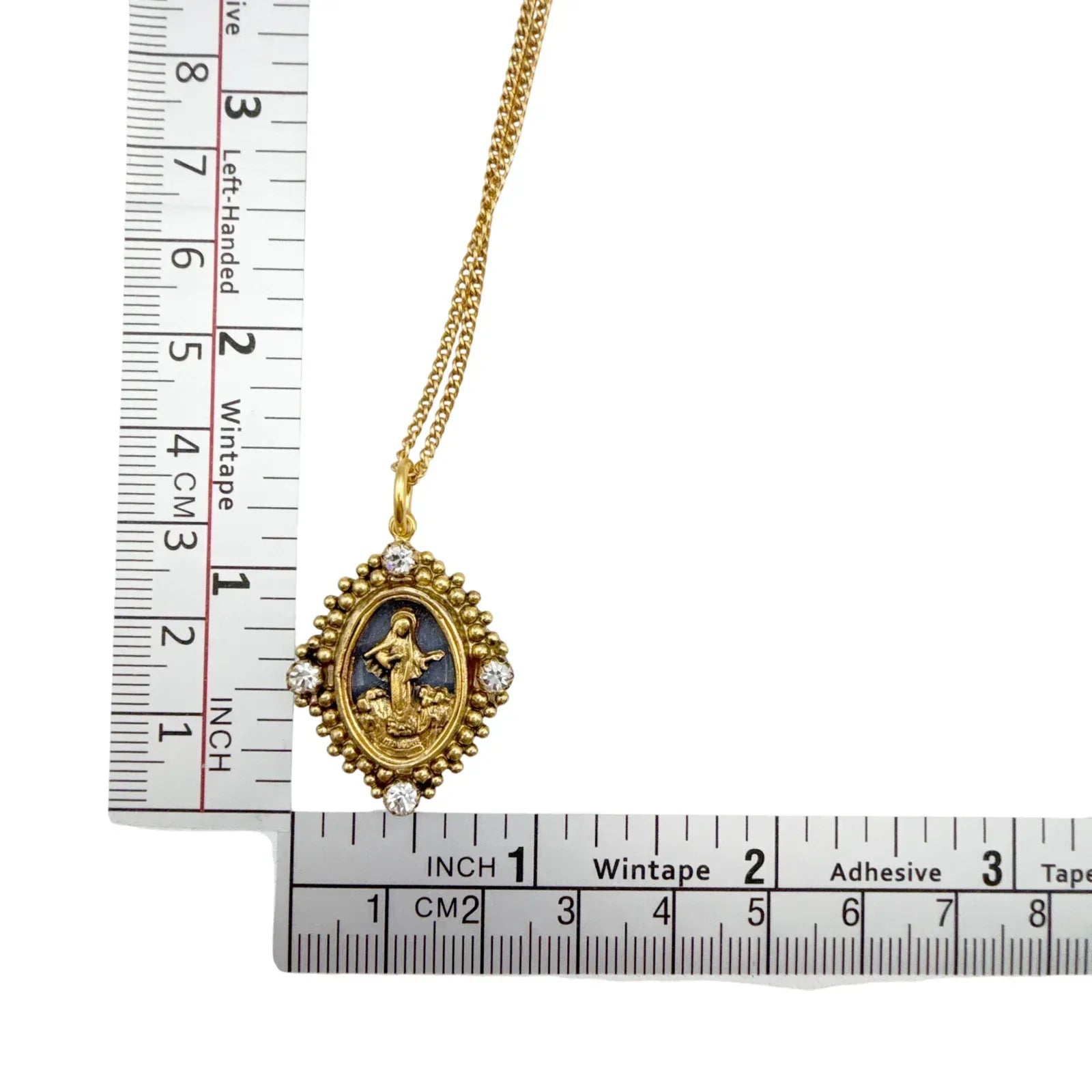 VIRGINS SAINTS & ANGELS VSA Petite Oval Cloister Lady of Fatima Charm Necklace - flyKAMP