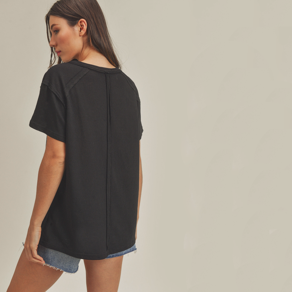 AEMI+CO Junie Top Tee in Black S AEMI+CO