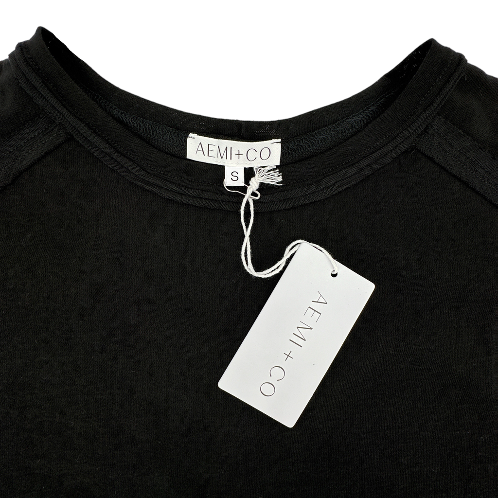 AEMI+CO Junie Top Tee in Black S AEMI+CO