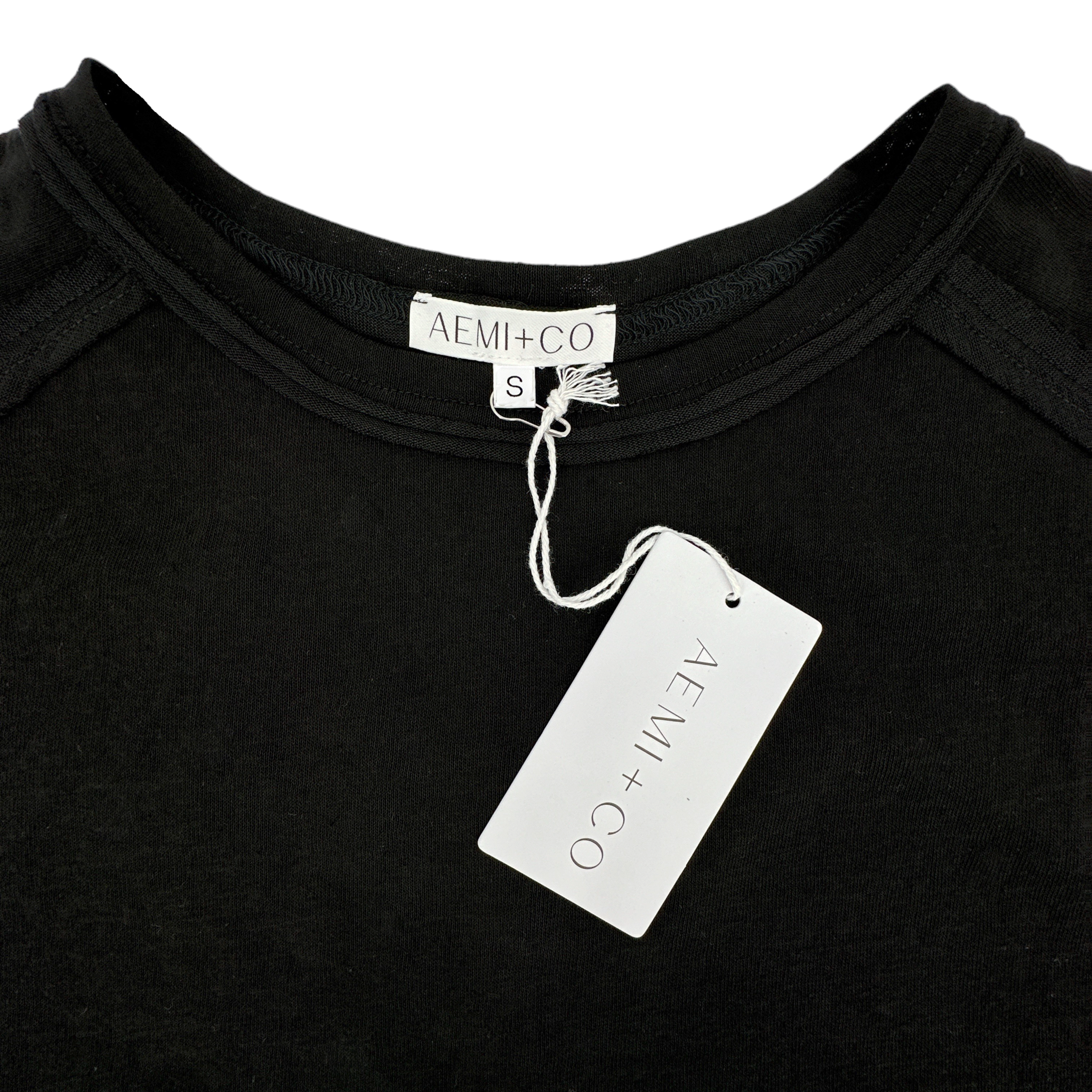 AEMI+CO Junie Top Tee in Black S AEMI+CO