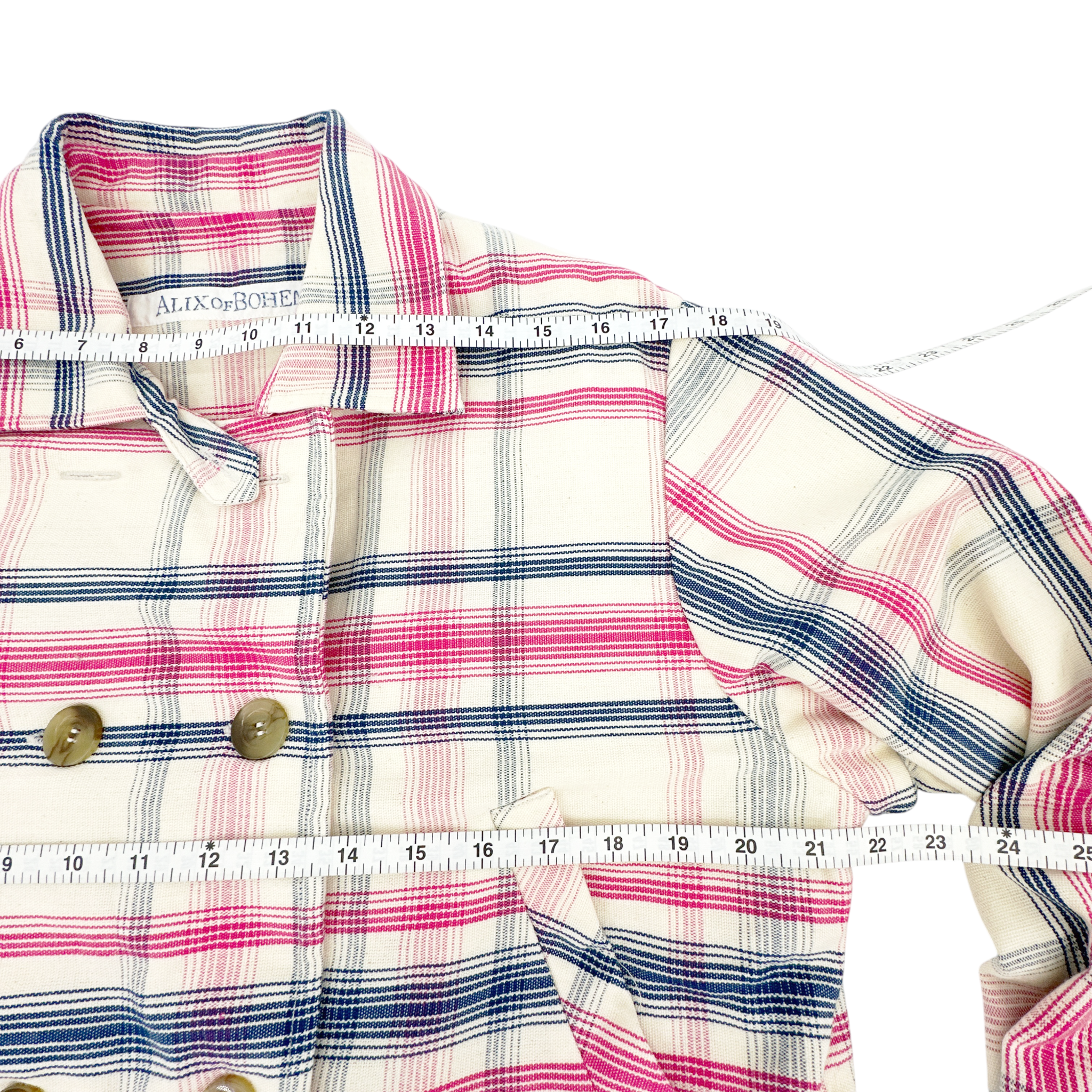 ALIX of BOHEMIA Domino Woven Plaid Jacket M Alix of Bohemia