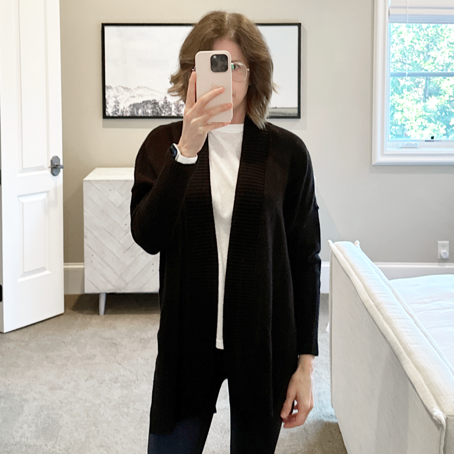 ANTHROPOLOGIE by RD STYLE Open Front Cardigan in Black S