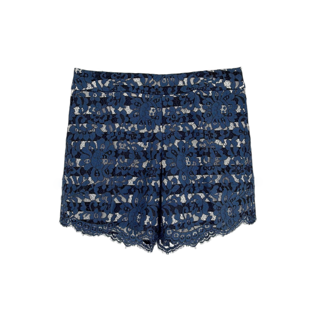 ANTHROPOLOGIE Cartonnier Scalloped Lacework Shorts in Navy 0 Anthropologie