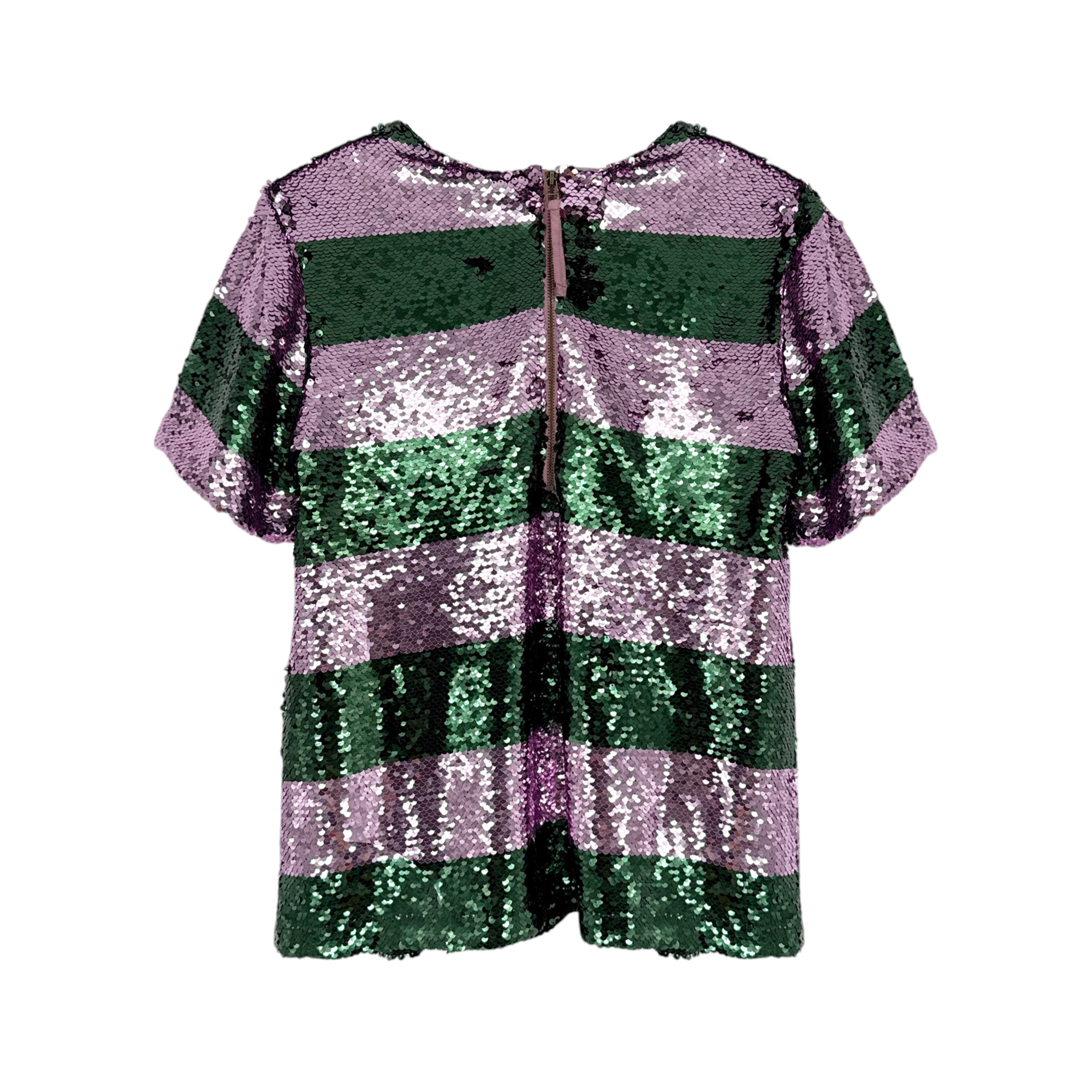 ANTHROPOLOGIE Maeve Short-Sleeve Sequin Striped Top S Anthropologie