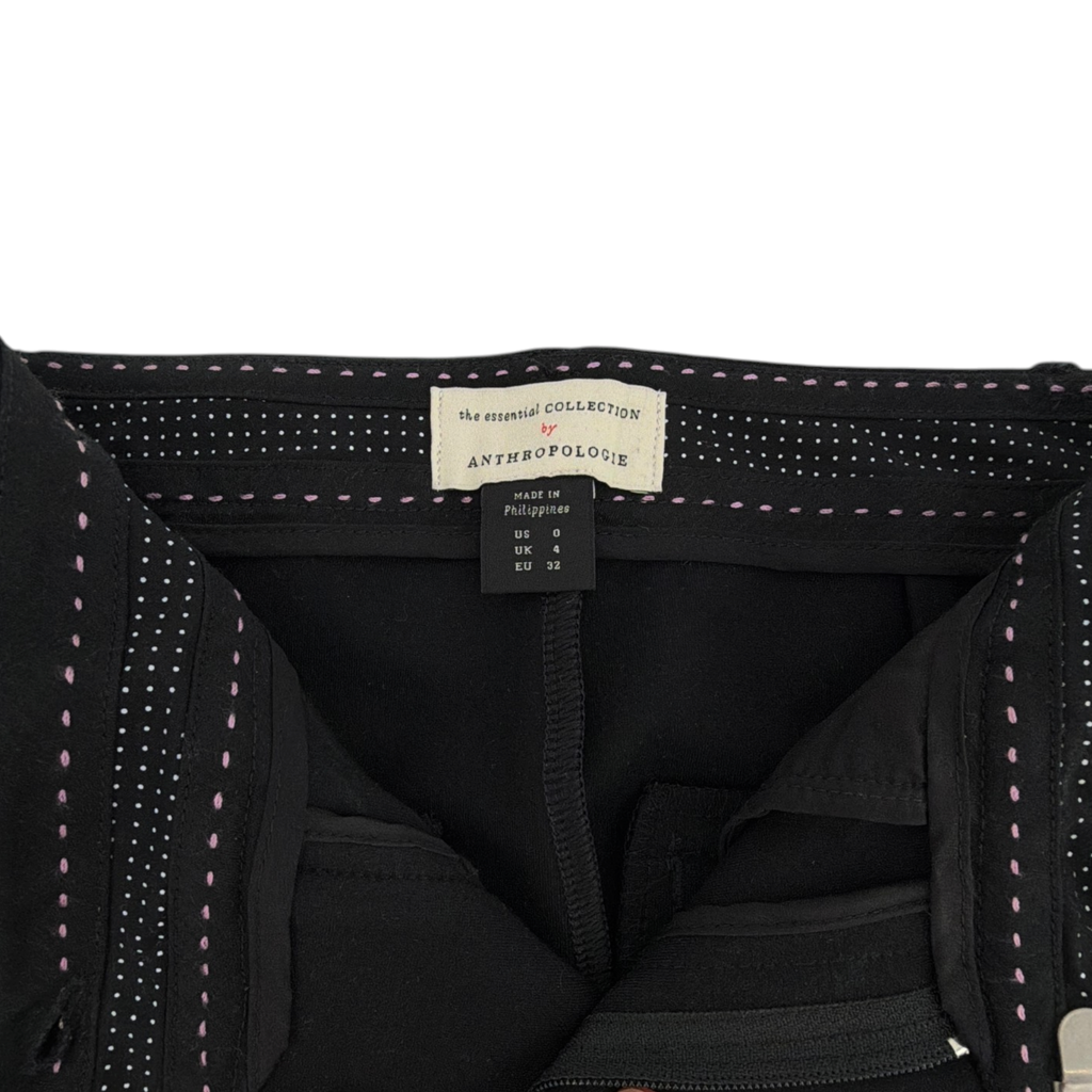 ANTHROPOLOGIE The Essential Collection Slim Tulip Hem Pant in Black 0