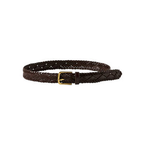 ANTHROPOLOGIE Woven Leather Belt in Brown S