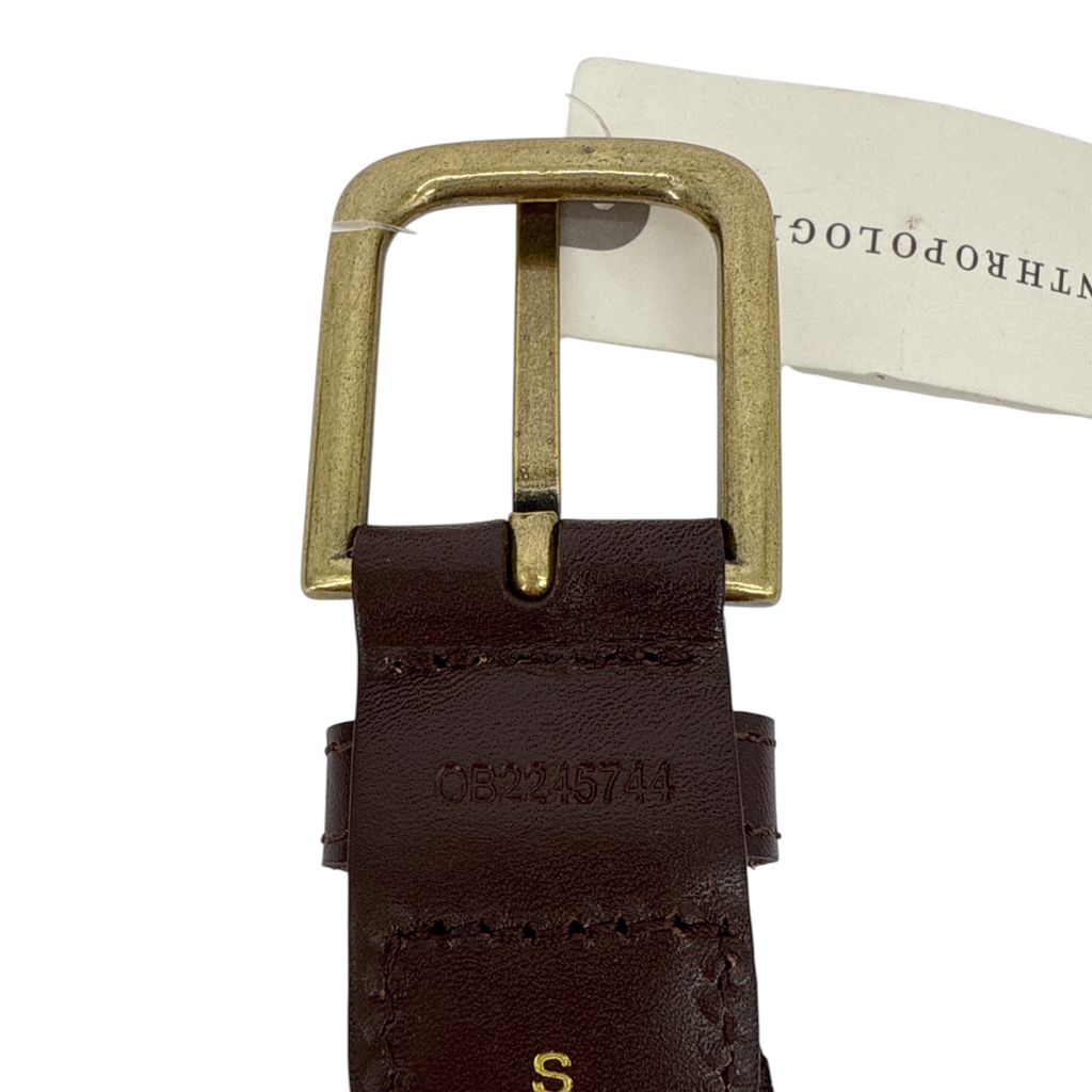 ANTHROPOLOGIE Woven Leather Belt in Brown S Anthropologie