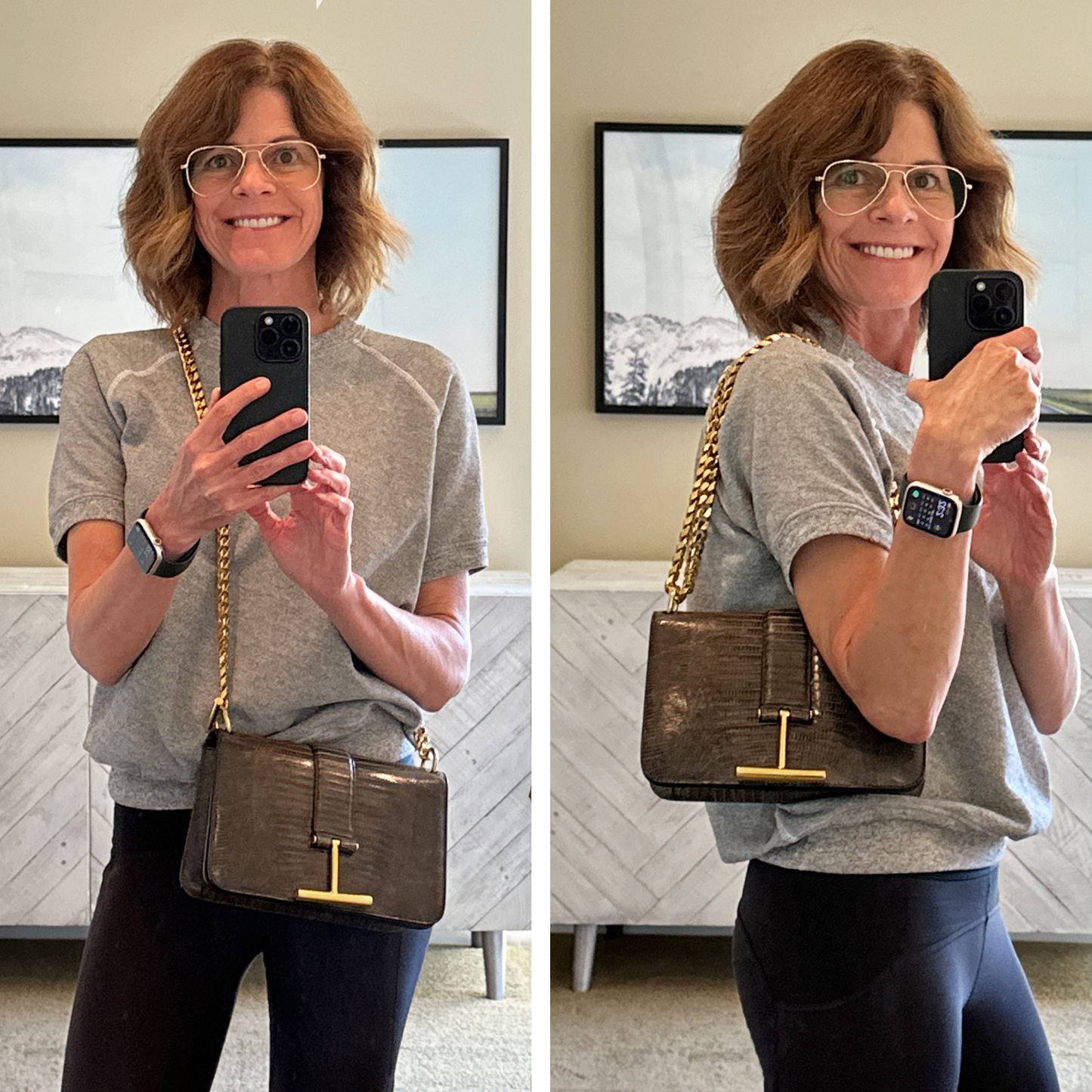 TOM FORD Tara Chain Tejus Lizard Shoulder Bag