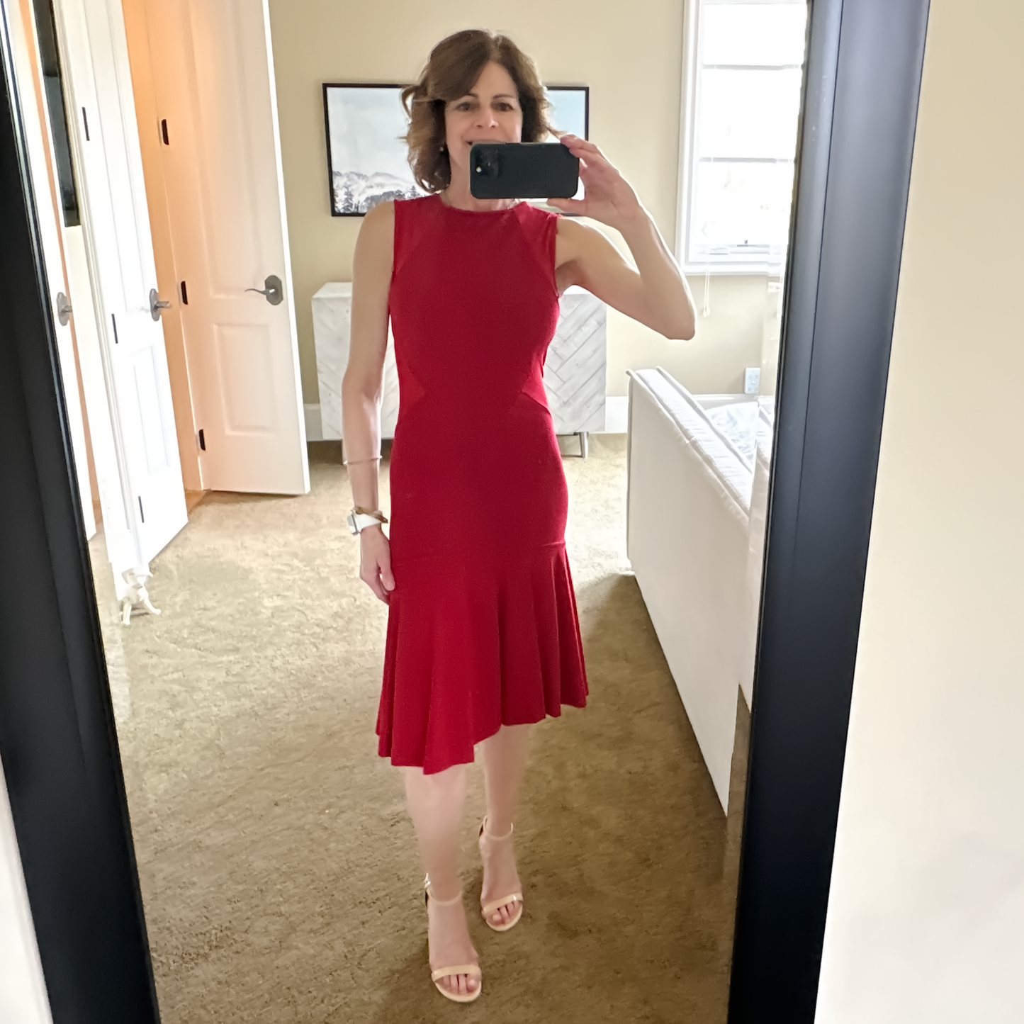 STELLA MCCARTNEY Paneled Sleeveless Dress in Red Size XS