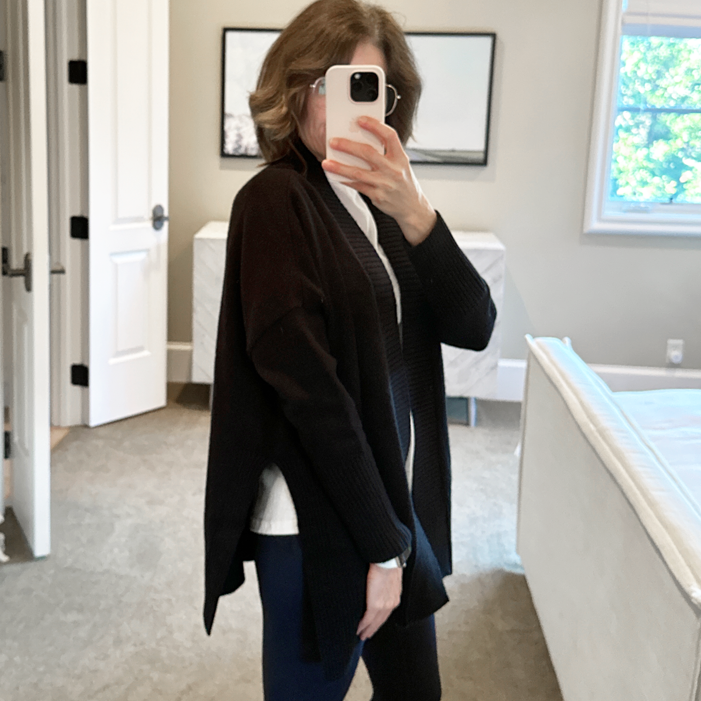 ANTHROPOLOGIE by RD STYLE Open Front Cardigan in Black S