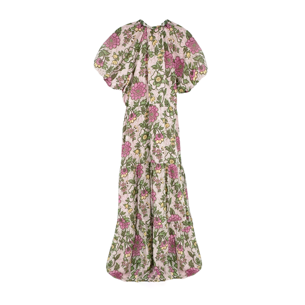 BANJANAN Cotton Poppy Dress in Freyja Flower Lilac Sachet XS Banjanan