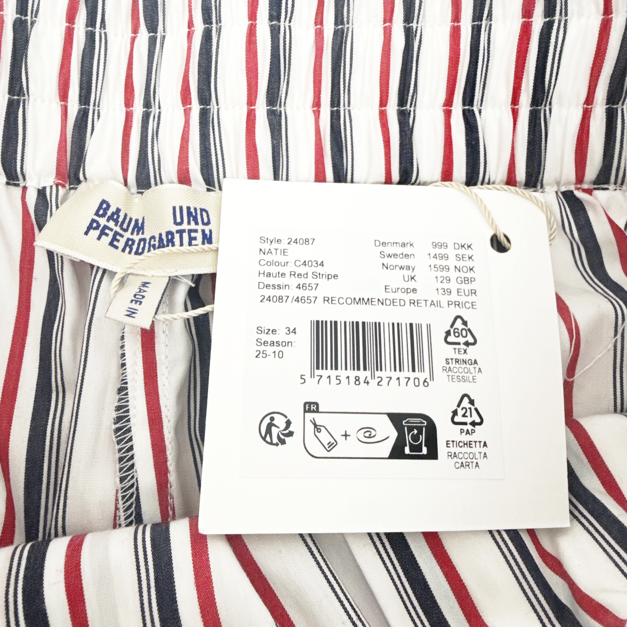 BAUM UND PFERDGARTEN Natie Shorts Haute Red Stripe FR34|US2|XS Baum Und Pferdgarten