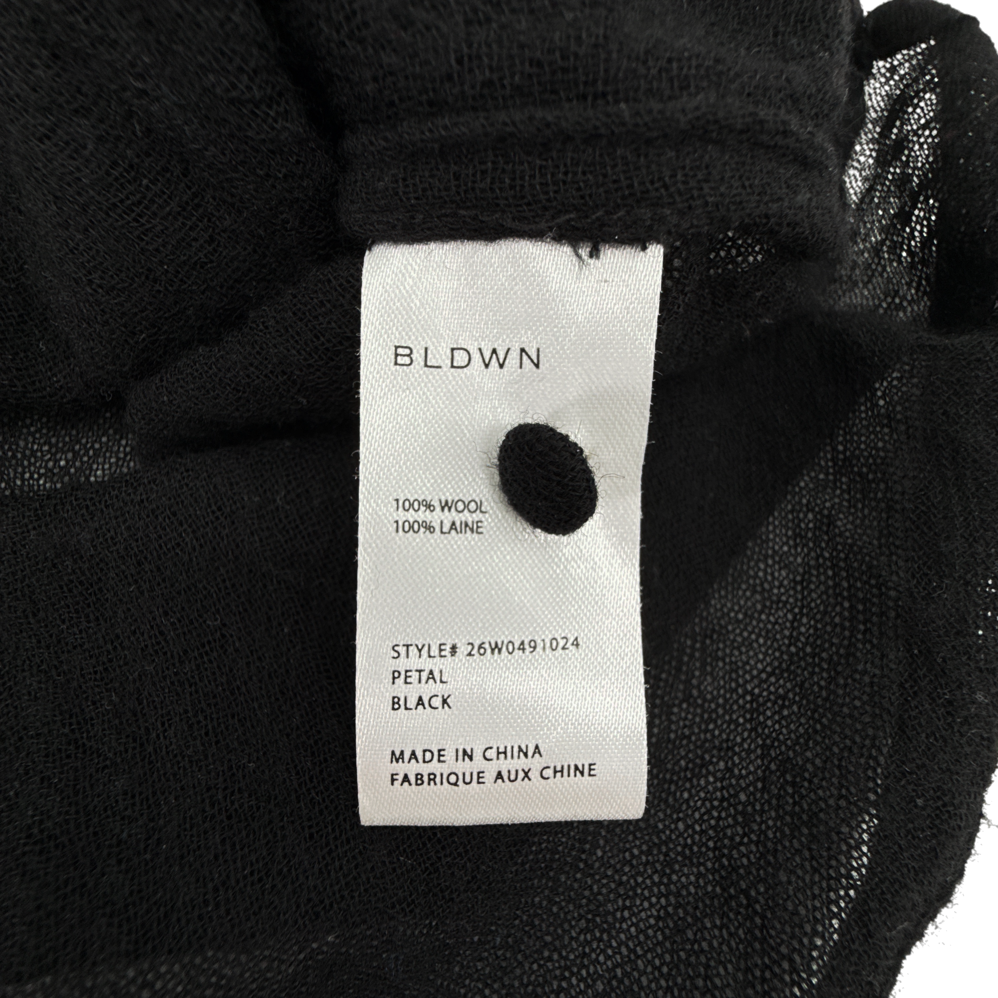BLDWN BALDWIN Kansas City Petal Top in Black S BLDWN