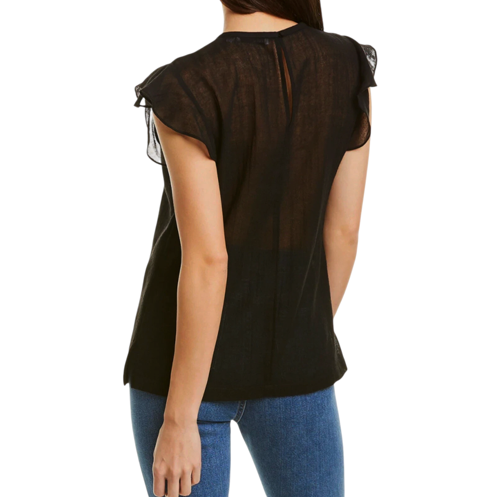 BLDWN BALDWIN Kansas City Petal Top in Black S BLDWN