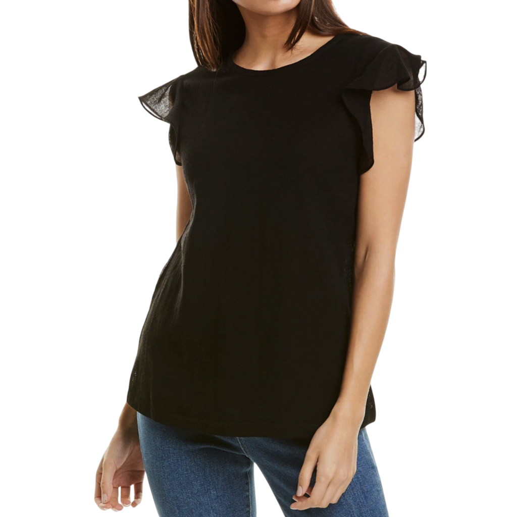 BLDWN BALDWIN Kansas City Petal Top in Black S BLDWN