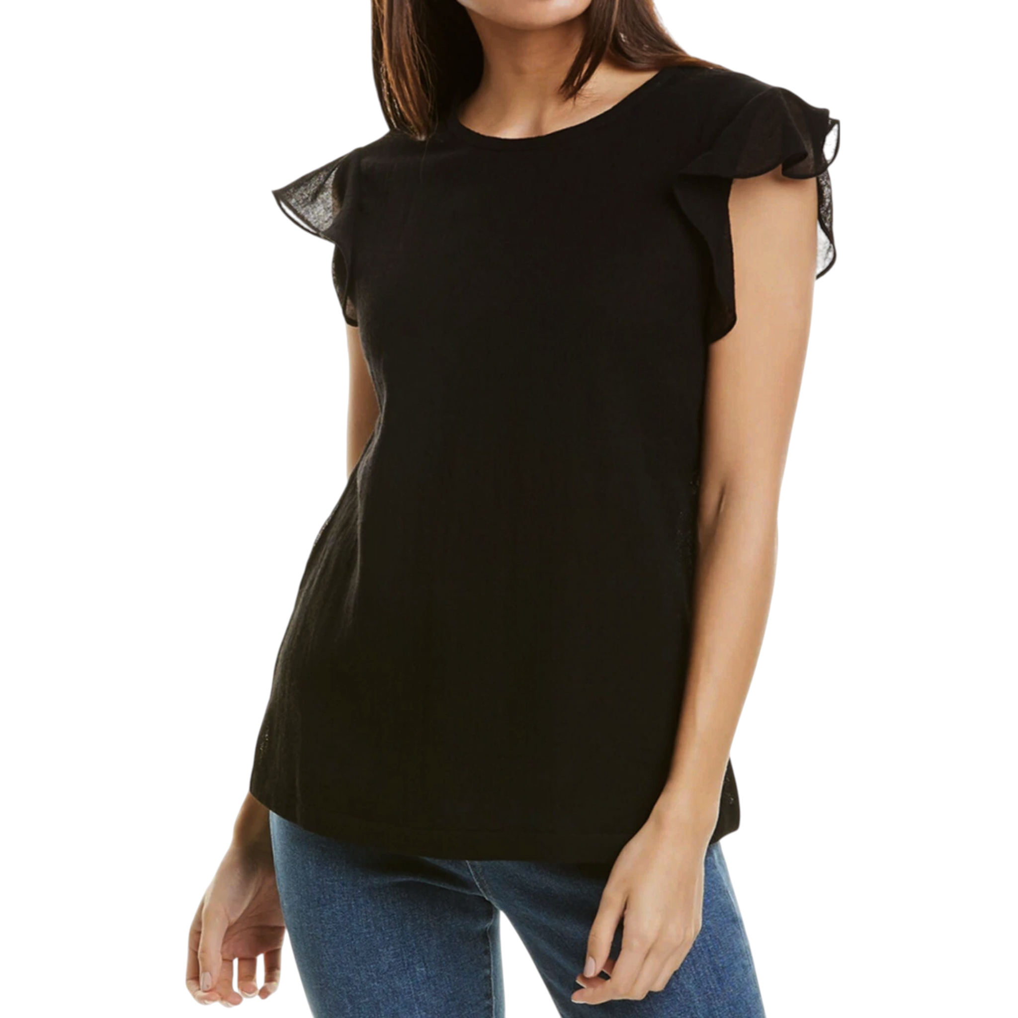 BLDWN BALDWIN Kansas City Petal Top in Black S BLDWN