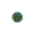BROOCH Vintage Green Rhinestone Dome Source Unknown