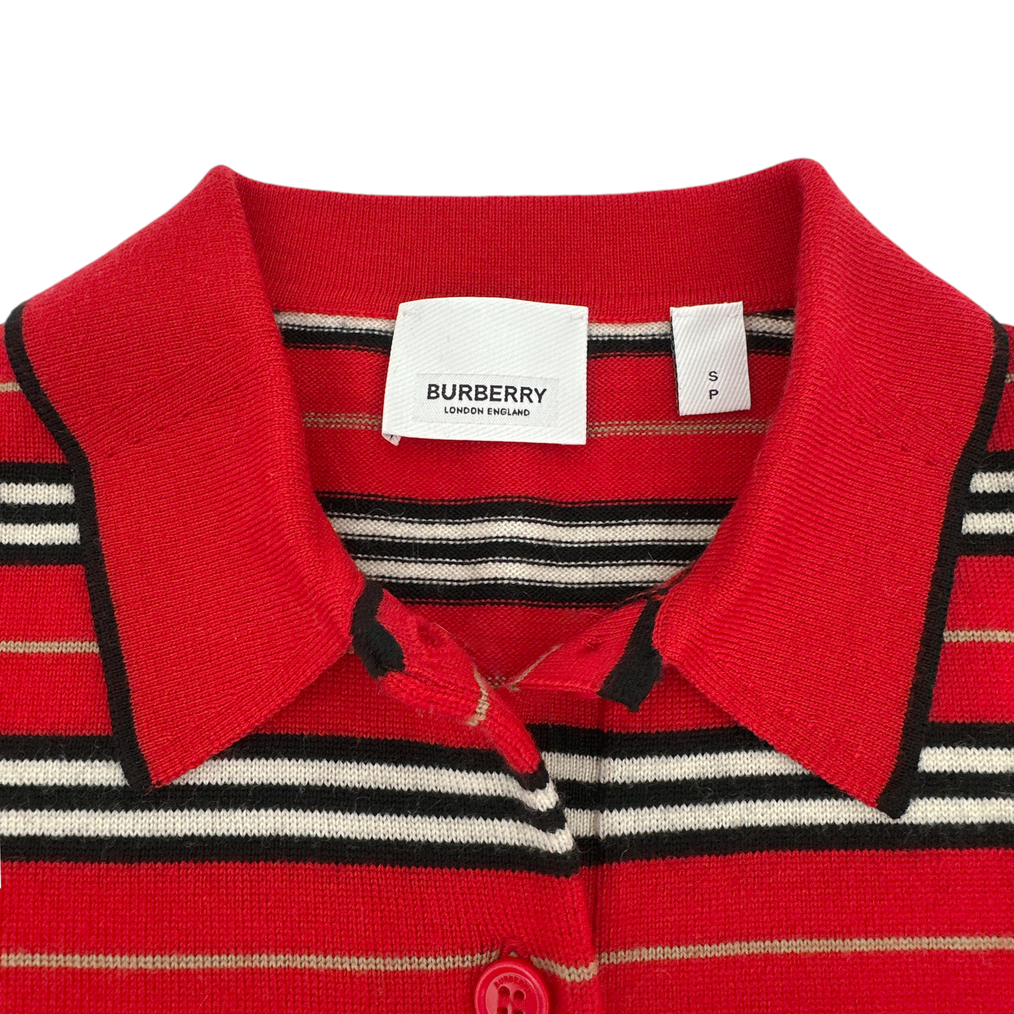 BURBERRY Beaford Merino Wool Polo S Burberry
