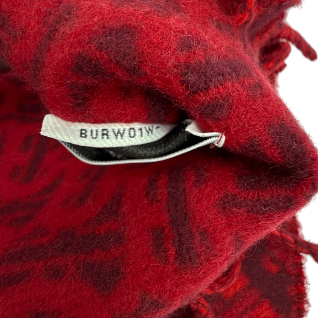 BURBERRY TB Motif Jacquard Cashmere Scarf in Red Burberry