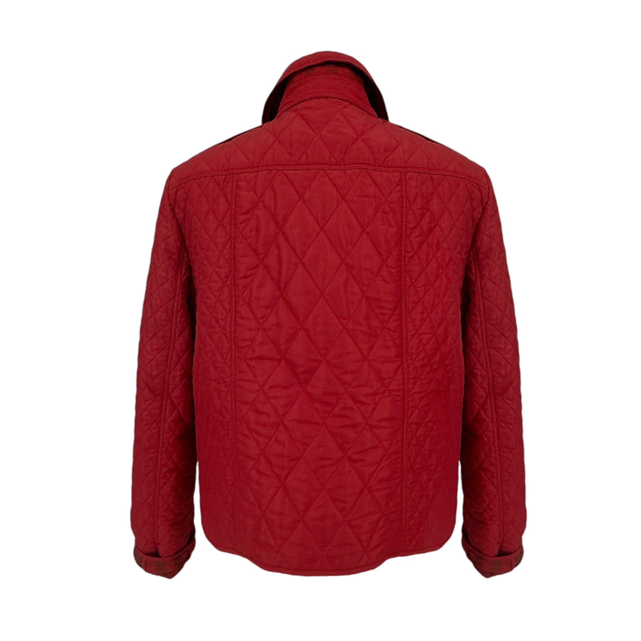 BURBERRY London Cropped Diamond Quilted Jacket in Red US10 | M Burberry