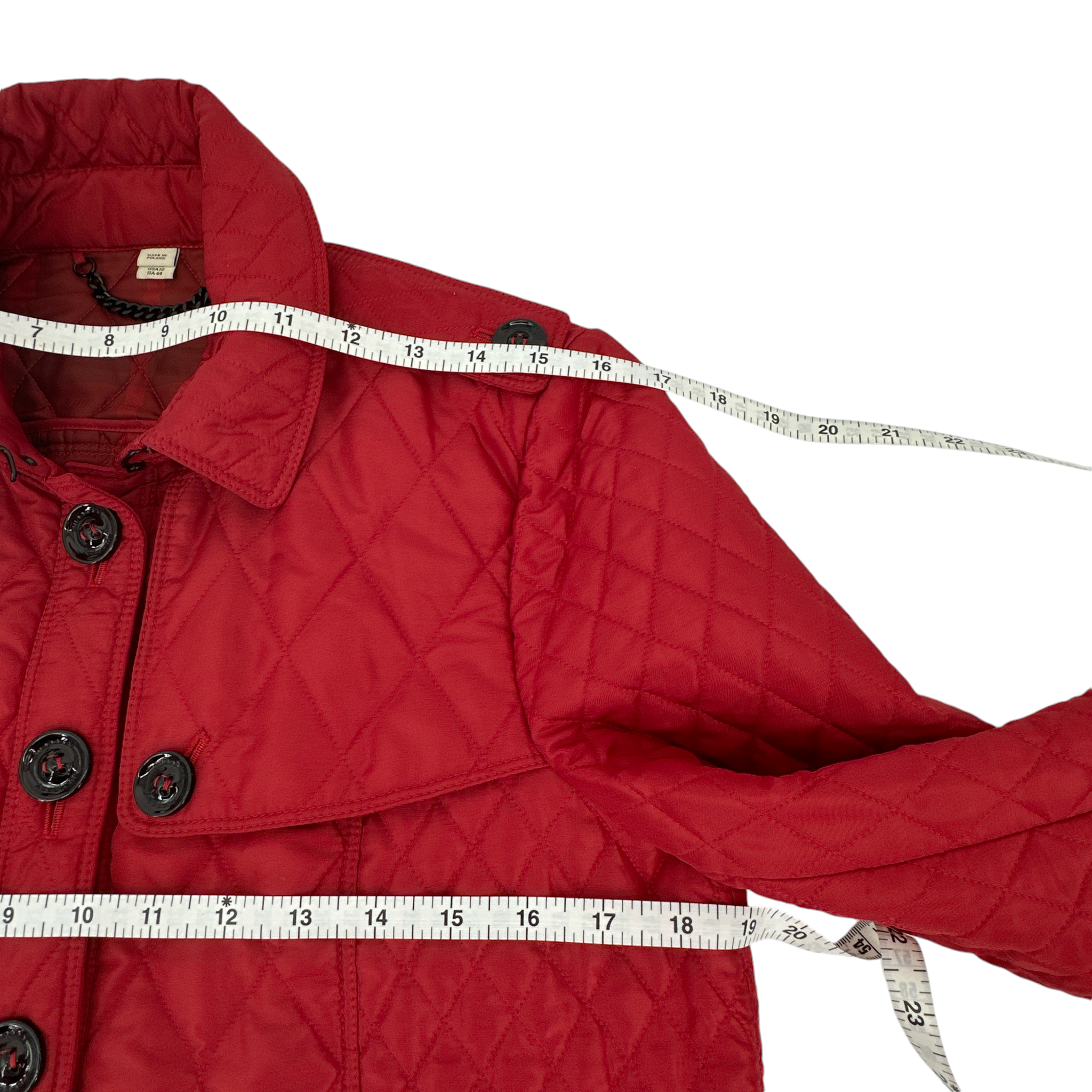 BURBERRY London Cropped Diamond Quilted Jacket in Red US10 | M Burberry