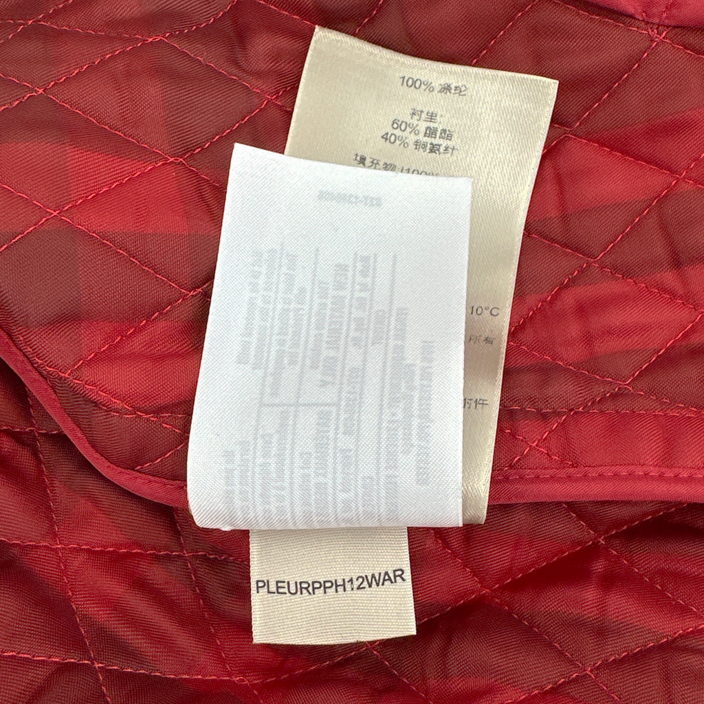 BURBERRY London Cropped Diamond Quilted Jacket in Red US10 | M Burberry