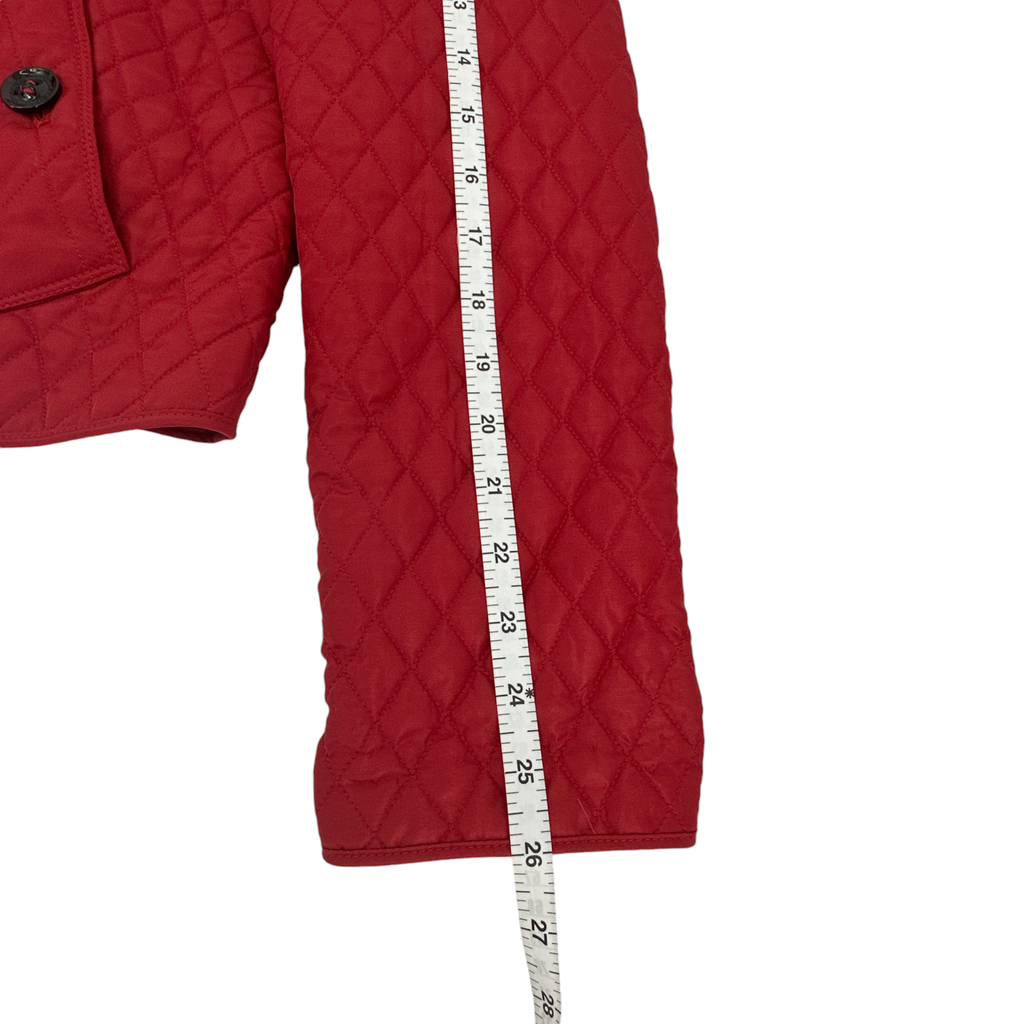 BURBERRY London Cropped Diamond Quilted Jacket in Red US10 | M Burberry