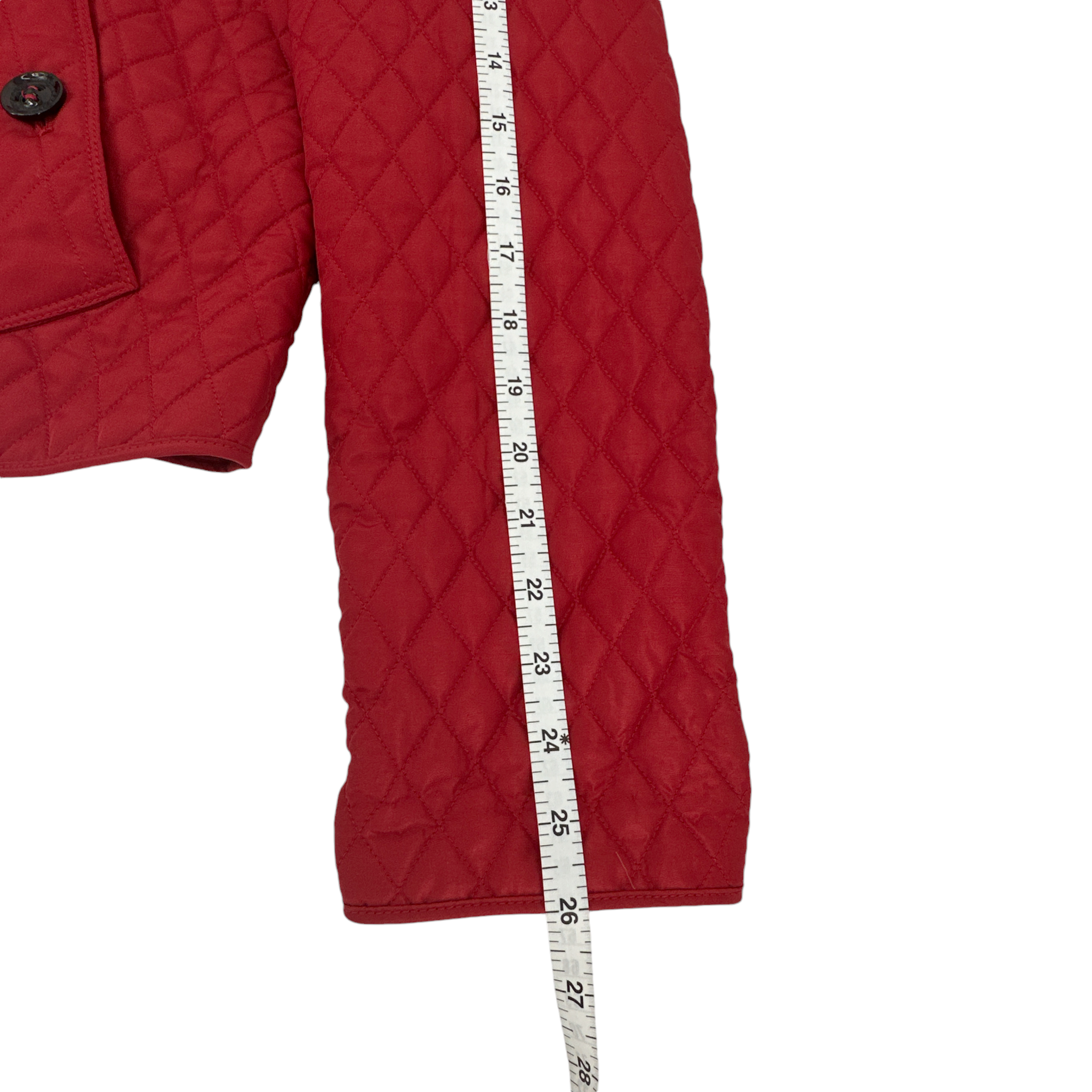 BURBERRY London Cropped Diamond Quilted Jacket in Red US10 | M Burberry