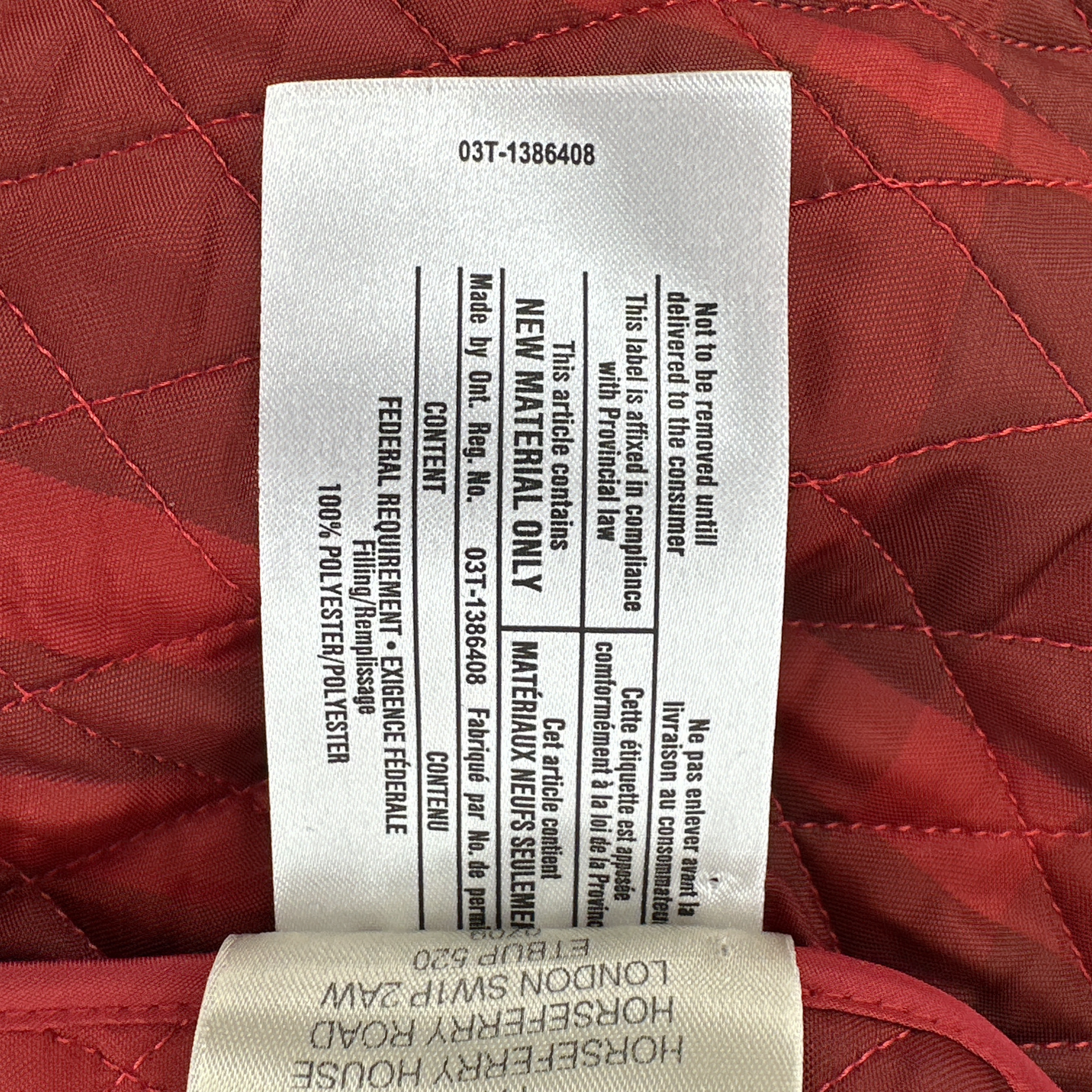 BURBERRY London Cropped Diamond Quilted Jacket in Red US10 | M Burberry