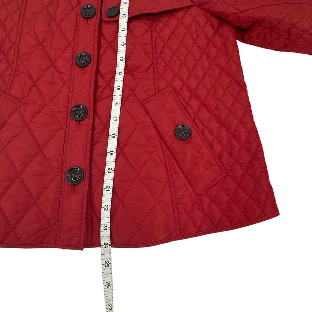 BURBERRY London Cropped Diamond Quilted Jacket in Red US10 | M Burberry