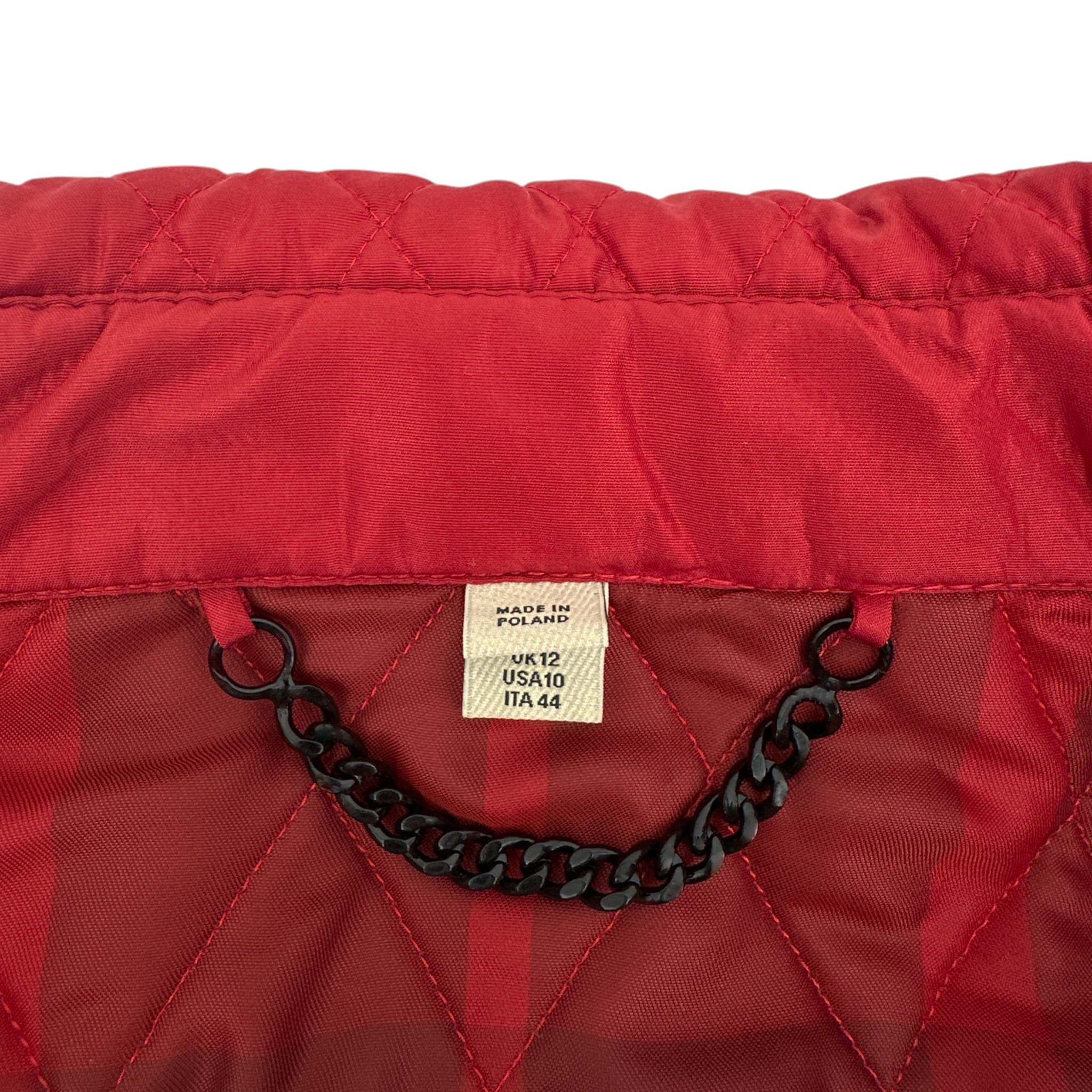 BURBERRY London Cropped Diamond Quilted Jacket in Red US10 | M Burberry