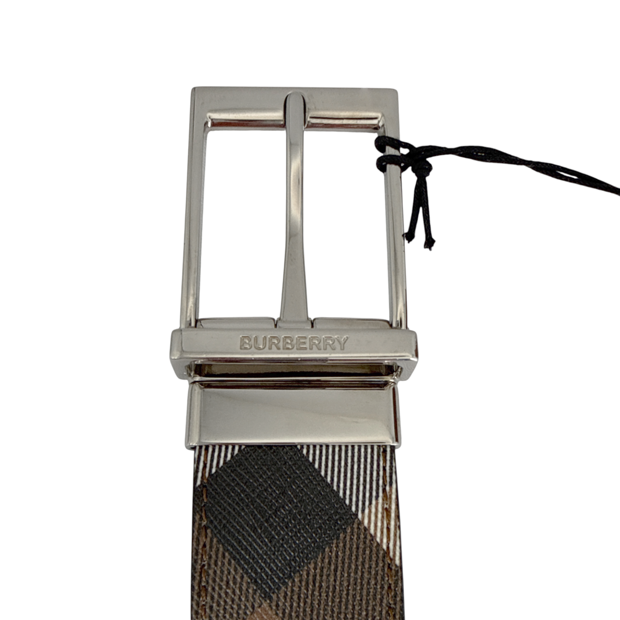 BURBERRY Louis 35mm Reversible Buckle Giant Check E-Canvas Belt 85|34 Burberry